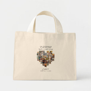 Wedding Family Anniversary Heart Photo Collage Mini Tote Bag