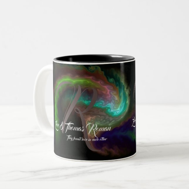 Wedding Family monogrammed Coffee Mugs (Front Left)