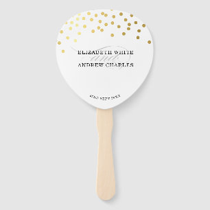 WEDDING FAN modern stylish chic gold confetti