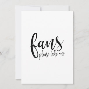 Wedding Fans Calligraphy Affordable Sign