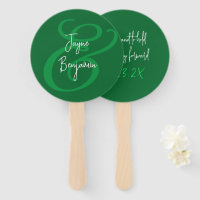 Wedding Fans Have and Hold Saying Green