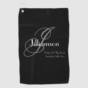 Wedding Father Of The Bride Gift Modern Monogram Golf Towel
