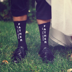 Wedding Father Of The Bride Personalised Black Socks