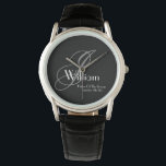 Wedding Father Of The Groom Gift Monogram Sports  Watch<br><div class="desc">Wedding Father Of The Groom Gift Monogram Modern Cool Sports Watch. Click personalise this template to customise it with the monogram initial, the name and the marriage date quickly and easily. Wedding Father Of The Groom Gift Monogram Sports Watch, is part of the Parent Gifts Collection in this store. 30...</div>