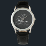 Wedding Father Of The Groom Gift Monogram Sports  Watch<br><div class="desc">Wedding Father Of The Groom Gift Monogram Modern Cool Sports Watch. Click personalise this template to customise it with the monogram initial, the name and the marriage date quickly and easily. Wedding Father Of The Groom Gift Monogram Sports Watch, is part of the Parent Gifts Collection in this store. 30...</div>