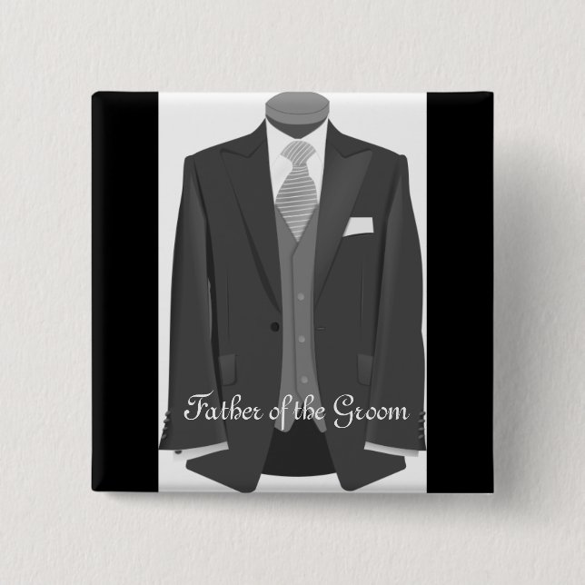 Wedding Father of the Groom Pin Button Badge Gift (Front)