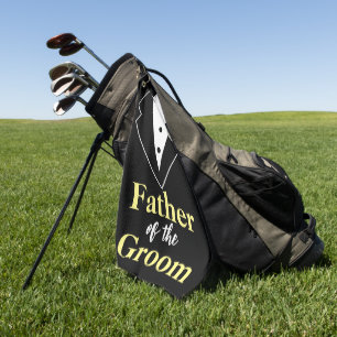 Wedding Father of the Groom Tuxedo Personalised Golf Towel