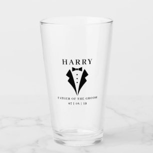 Wedding FATHER OF THE GROOM Tuxedo Pint Glass
