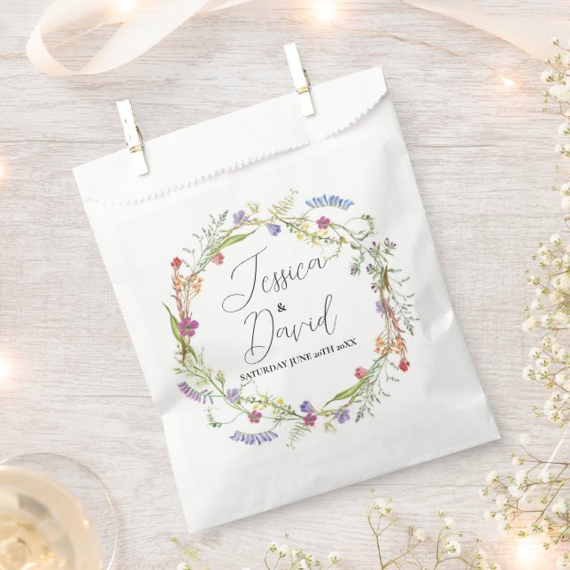 Wedding Favor Bags Wildflower Floral  (Clipped)