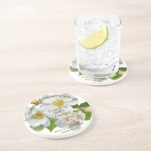 Wedding Favor Elegant Roses Full Bloom Coaster