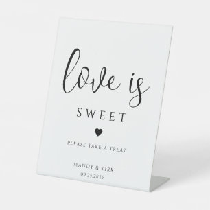 Wedding Favor Pedestal Sign – Love is Sweet Treat