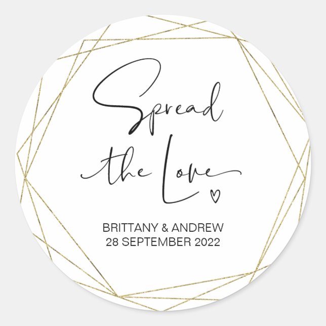 Wedding Favor Spread the Love Jam Jar Candle Classic Round Sticker (Front)