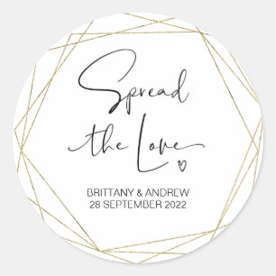 Wedding Favor Spread the Love Jam Jar Candle Classic Round Sticker