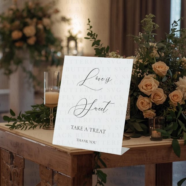 Wedding Favor Tabletop Sign (love is sweet wedding favor sign)