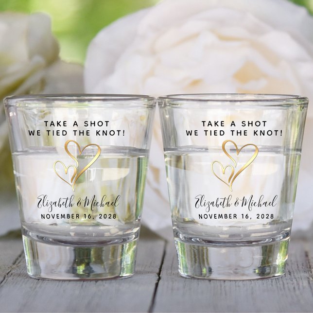 Wedding Favor Take A Shot We Tied The Knot Shot Glass (Creator Uploaded)