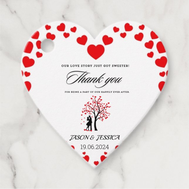 Wedding Favor  Thank You Custom Tag  (Front)