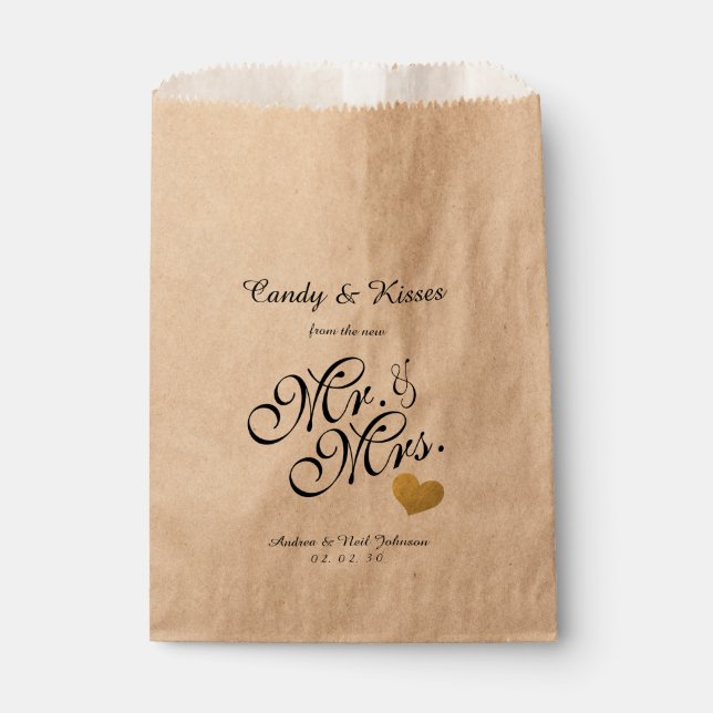Wedding Favour Bag | Candy Kisses Mr. & Mrs. (Front)