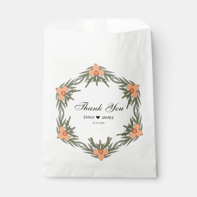 Wedding Favour Bag – Custom Name & Date for Candle (Front)