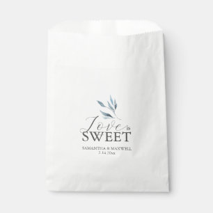 Wedding Favour Bags Love Is Sweet Dusty Blue Leave