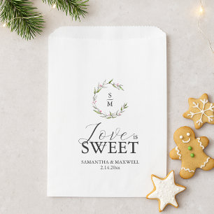 Wedding Favour Bags Love Is Sweet Monogrammed