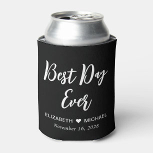 Wedding Favour Best Day Ever Black Can Cooler