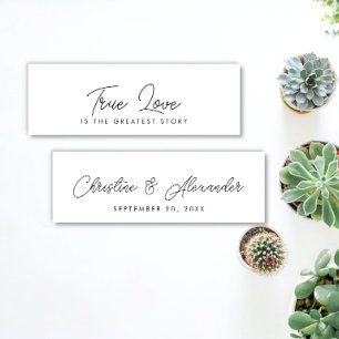 wedding favour bookmark simple elegant modern mini business card