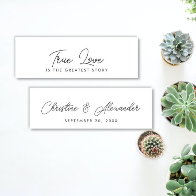 wedding favour bookmark simple elegant modern  mini business card (Creator Uploaded)