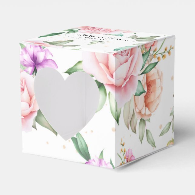 Wedding Favour Box-Floral Print Favour Box (Front Side)