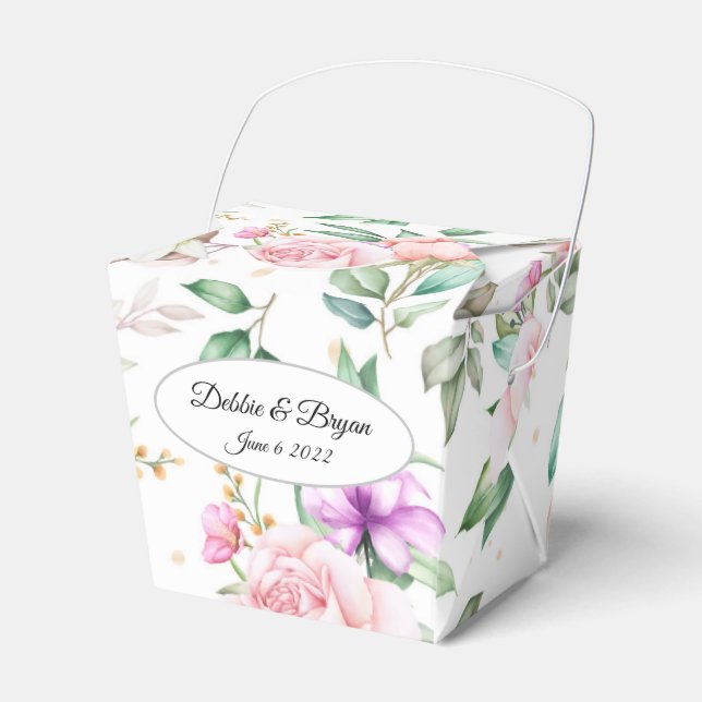 Wedding Favour Box-Floral Print Favour Box (Front Side)