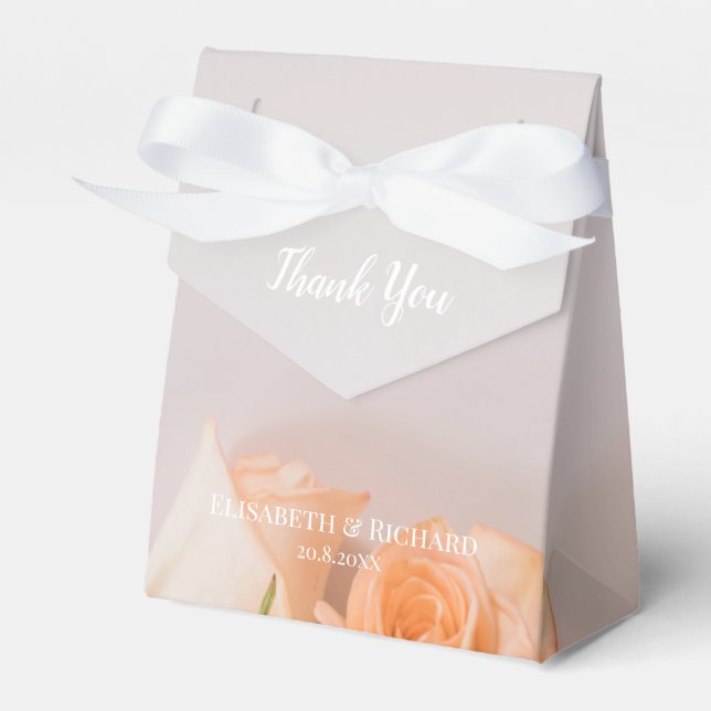 Wedding Favour box in peach theme (Front Side)