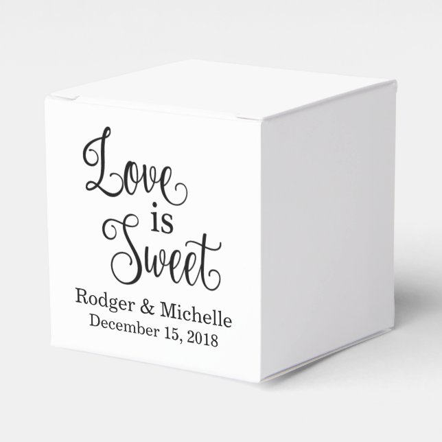 Wedding Favour Box - Love Is Sweet (Front Side)