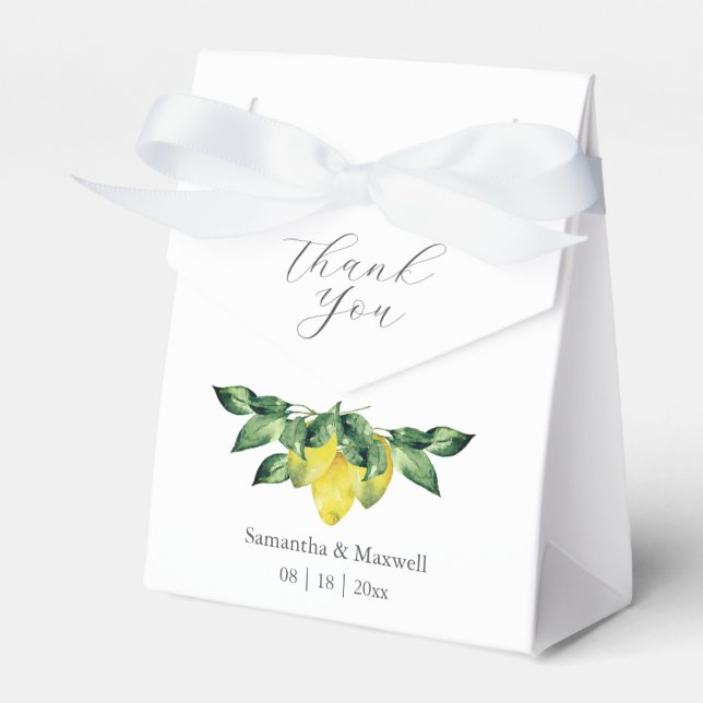 Wedding Favour Boxes Dusty Blue Botanicals (Front Side)