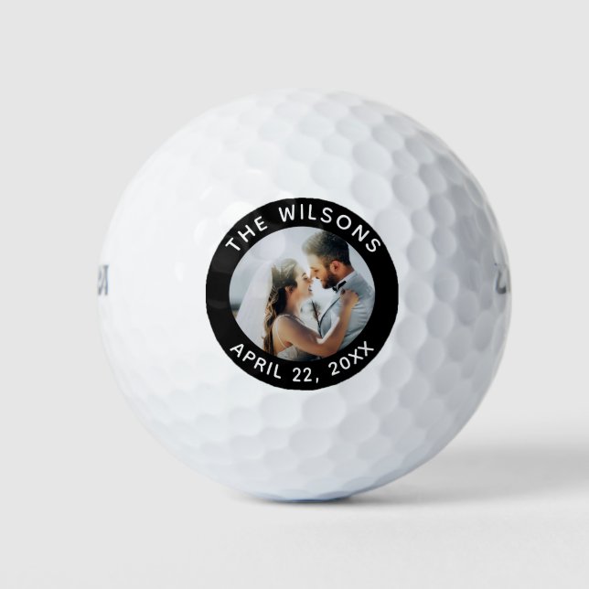 Wedding Favour Bride Groom Photo Golf Balls (Front)