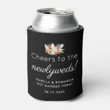 Wedding Favour Cheers to the Newlyweds Black