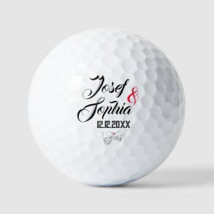 Wedding Favour Couple Name Date Pinky Promise Golf Balls