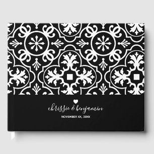 Wedding Favour Custom Bride Groom Date Tile Patter Guest Book