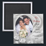Wedding Favour diamonds photo Magnet<br><div class="desc">Wedding Favour diamonds photo Magnet. Image and illustration composition for elegant formal wedding, anniversary or engagement party template The text is fully customisable. Add your information or change it completely. Select a different font and colour. Template can be used for any special occasion. Simply change the text to suit your...</div>
