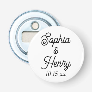 Wedding Favour Elegant Script Black Typography Bottle Opener