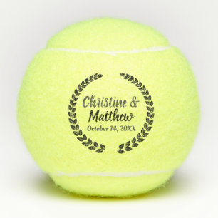 Wedding Favour Elegant Wreath Black Silver Tennis Balls