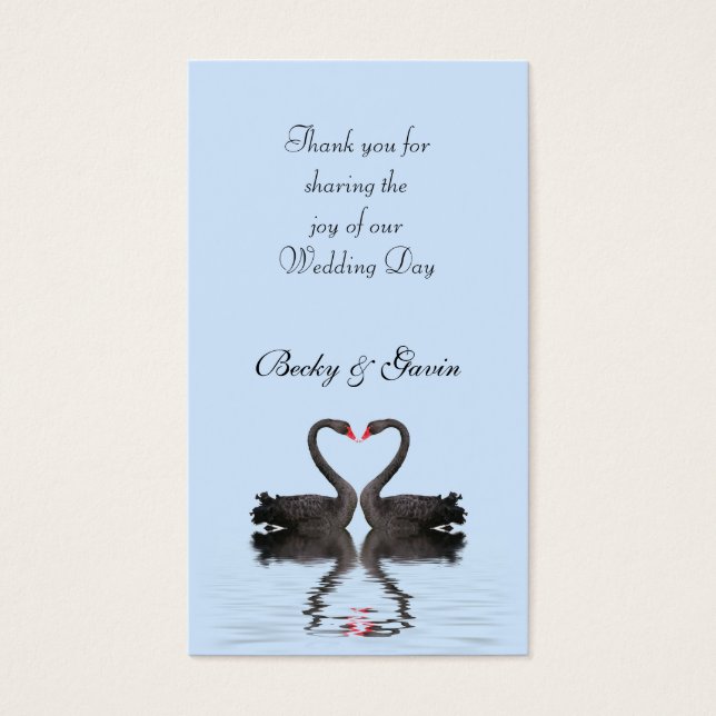 Wedding Favour Gift Tag Romancing Swans Wedding Se (Front)