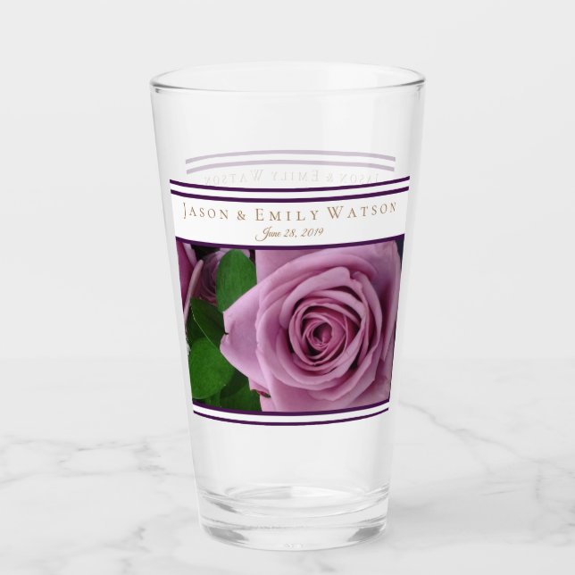 Wedding Favour Glass Lavender Rose (Front)