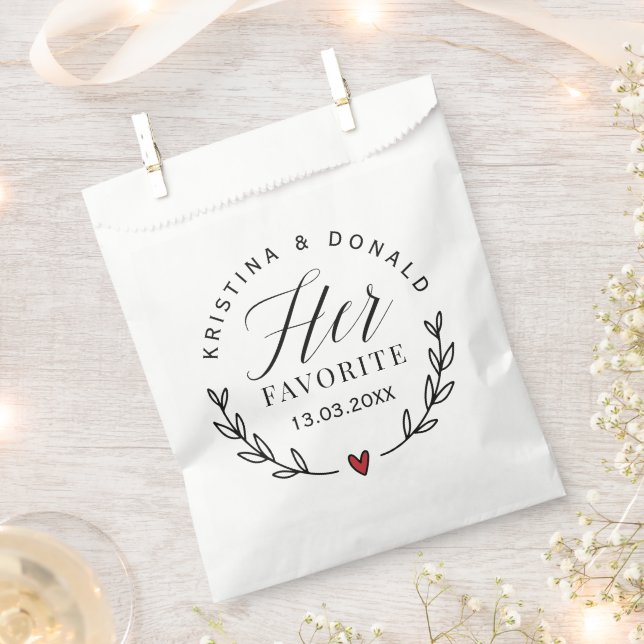 Wedding Favour Her Favourite  Favour Bag (Clipped)