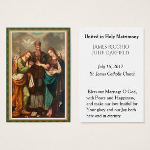Wedding Favour Holy Card Bride Groom Mary