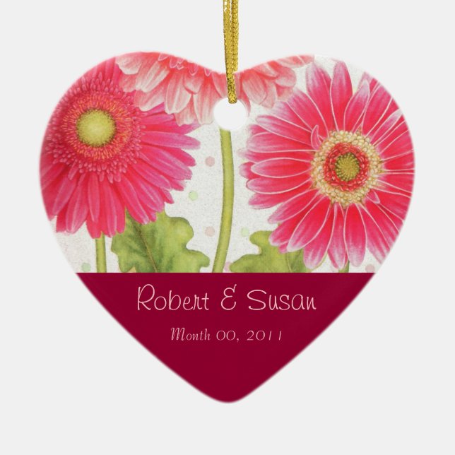 Wedding Favour Keepsake Ceramic Tree Decoration (Front)