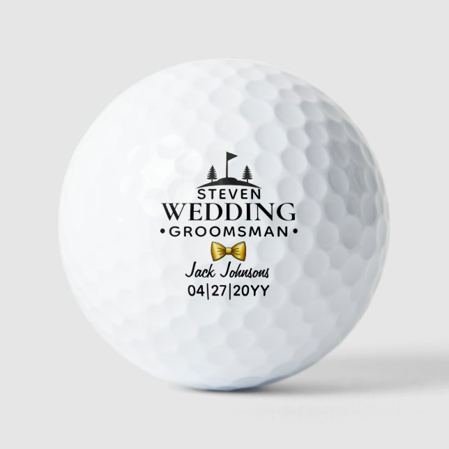 Wedding Favour Keepsake Engagement Groomsmen Golf Balls (Front)