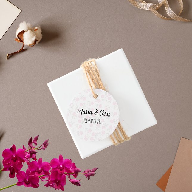 wedding favour light pink flowers  tags (Creator Uploaded)