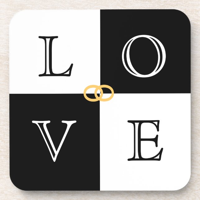 Wedding Favour Love Coaster Set (Front)