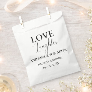 Wedding Favour Love Laughter and a Snack for After Bags