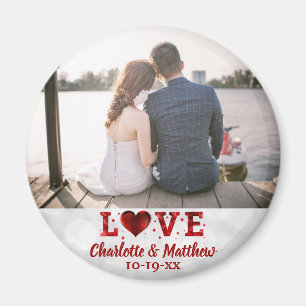 Wedding Favour Love Modern Typography Thank You Magnet