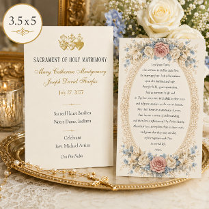 Wedding Favour Marriage Prayer Keepsake Invitation